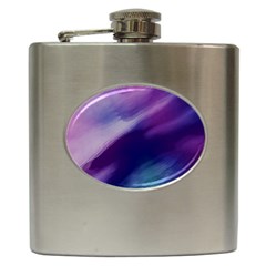 Purple Background Art Abstract Watercolor Hip Flask (6 Oz) by Sapixe