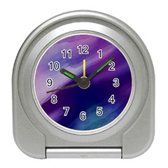 Purple Background Art Abstract Watercolor Travel Alarm Clock by Sapixe