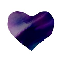 Purple Background Art Abstract Watercolor Standard 16  Premium Flano Heart Shape Cushions by Sapixe