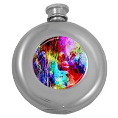 Background Art Abstract Watercolor Round Hip Flask (5 Oz) by Sapixe