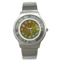 Art 3d Windows Modeling Dimension Stainless Steel Watch by Sapixe