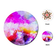 Background Drips Fluid Colorful Playing Cards (Round)