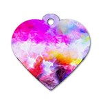 Background Drips Fluid Colorful Dog Tag Heart (Two Sides) Back