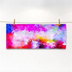 Background Drips Fluid Colorful Hand Towel by Sapixe