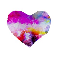 Background Drips Fluid Colorful Standard 16  Premium Flano Heart Shape Cushions by Sapixe