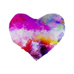 Background Drips Fluid Colorful Standard 16  Premium Flano Heart Shape Cushions Back