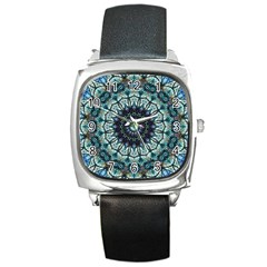 Pattern Abstract Background Art Square Metal Watch