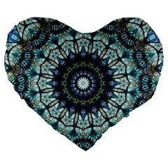 Pattern Abstract Background Art Large 19  Premium Heart Shape Cushions