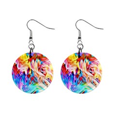 Background Drips Fluid Colorful Mini Button Earrings by Sapixe