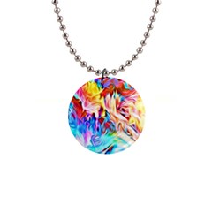 Background Drips Fluid Colorful 1  Button Necklace by Sapixe