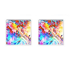 Background Drips Fluid Colorful Cufflinks (square) by Sapixe