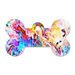 Background Drips Fluid Colorful Dog Tag Bone (one Side) by Sapixe