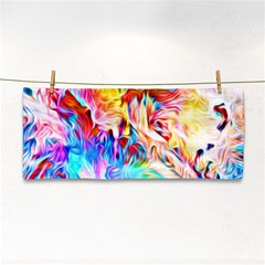 Background Drips Fluid Colorful Hand Towel by Sapixe