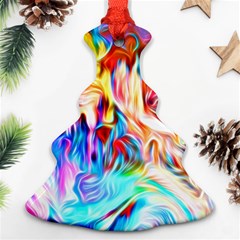 Background Drips Fluid Colorful Christmas Tree Ornament (two Sides) by Sapixe