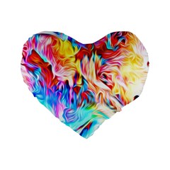 Background Drips Fluid Colorful Standard 16  Premium Flano Heart Shape Cushions by Sapixe