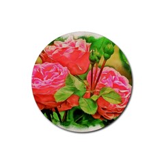 Figure Watercolor Art Nature Rubber Coaster (round)  by Sapixe