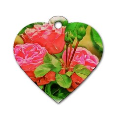 Figure Watercolor Art Nature Dog Tag Heart (two Sides) by Sapixe