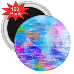 Background Drips Fluid Colorful 3  Magnets (100 Pack) by Sapixe