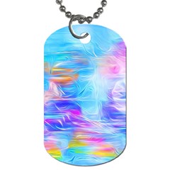 Background Drips Fluid Colorful Dog Tag (two Sides) by Sapixe