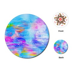 Background Drips Fluid Colorful Playing Cards (round) by Sapixe