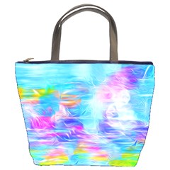 Background Drips Fluid Colorful Bucket Bag by Sapixe