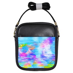 Background Drips Fluid Colorful Girls Sling Bag by Sapixe