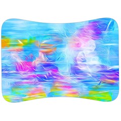 Background Drips Fluid Colorful Velour Seat Head Rest Cushion by Sapixe