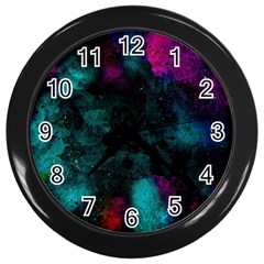 Background Art Abstract Watercolor Wall Clock (black)