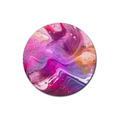 Background Art Abstract Watercolor Rubber Round Coaster (4 Pack)  by Sapixe