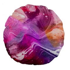 Background Art Abstract Watercolor Large 18  Premium Flano Round Cushions by Sapixe