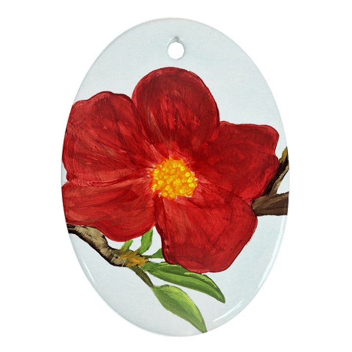 Deep Plumb Blossom Ornament (Oval)