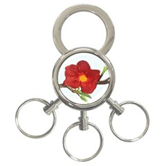 Deep Plumb Blossom 3-ring Key Chains by lwdstudio