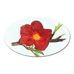 Deep Plumb Blossom Oval Magnet by lwdstudio