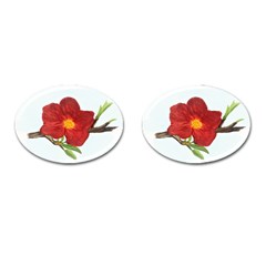 Deep Plumb Blossom Cufflinks (oval) by lwdstudio