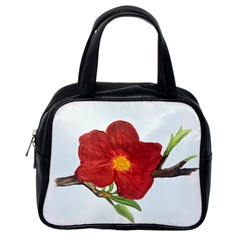 Deep Plumb Blossom Classic Handbag (One Side)