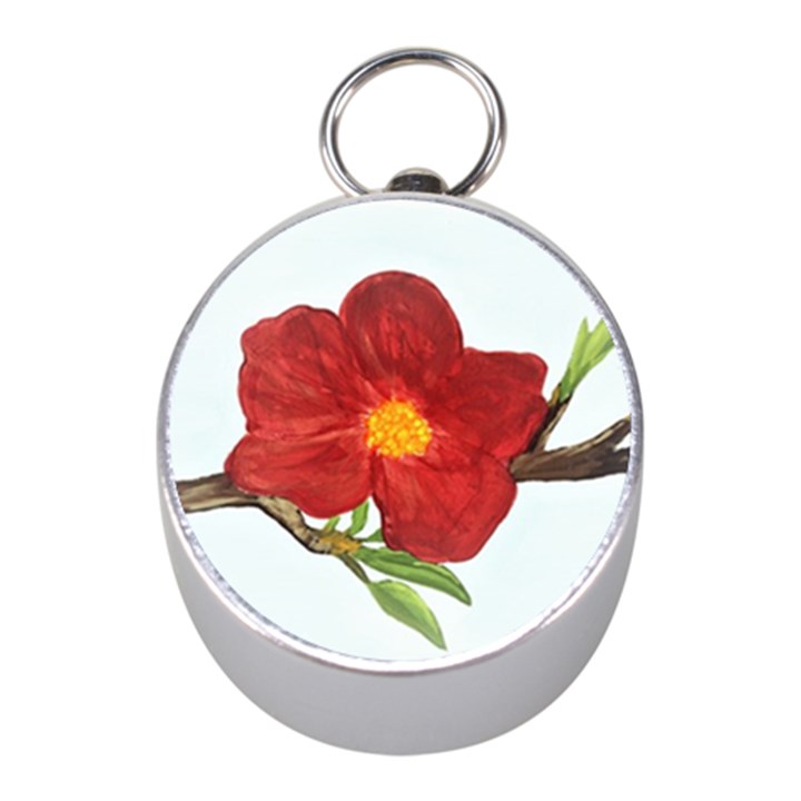 Deep Plumb Blossom Mini Silver Compasses