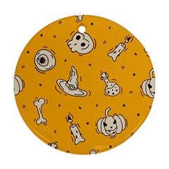 Funny Halloween Party Pattern Ornament (round) by HalloweenParty