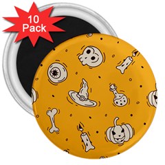 Funny Halloween Party Pattern 3  Magnets (10 Pack)  by HalloweenParty