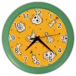 Funny Halloween Party Pattern Color Wall Clock Front