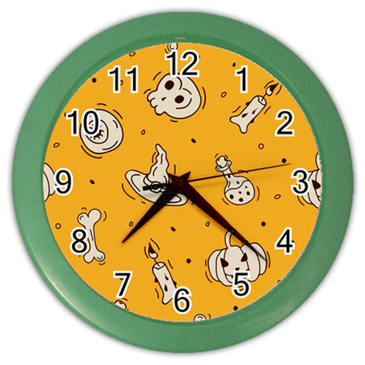 Funny Halloween Party Pattern Color Wall Clock