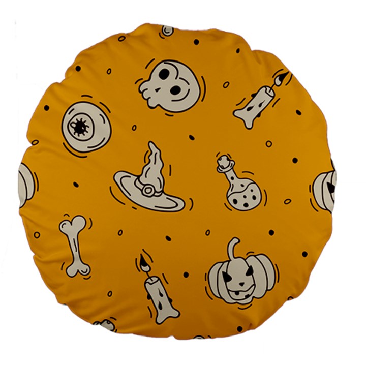 Funny Halloween Party Pattern Large 18  Premium Round Cushions