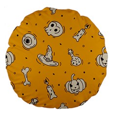 Funny Halloween Party Pattern Large 18  Premium Flano Round Cushions