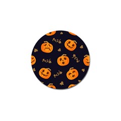 Funny Scary Black Orange Halloween Pumpkins Pattern Golf Ball Marker (4 Pack)