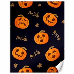 Funny Scary Black Orange Halloween Pumpkins Pattern Canvas 36  X 48  by HalloweenParty