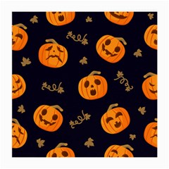 Funny Scary Black Orange Halloween Pumpkins Pattern Medium Glasses Cloth