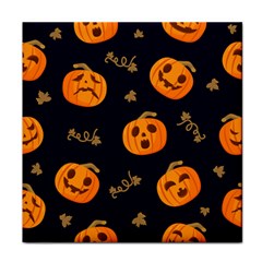 Funny Scary Black Orange Halloween Pumpkins Pattern Face Towel