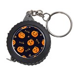 Funny Scary Black Orange Halloween Pumpkins Pattern Measuring Tape Front