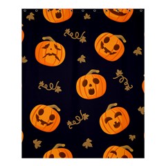 Funny Scary Black Orange Halloween Pumpkins Pattern Shower Curtain 60  X 72  (medium) 