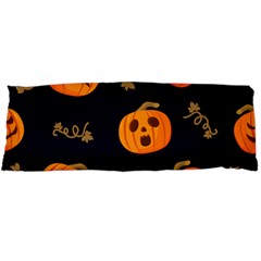 Funny Scary Black Orange Halloween Pumpkins Pattern Body Pillow Case Dakimakura (two Sides)