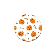 Funny Spooky Halloween Pumpkins Pattern White Orange Golf Ball Marker (10 Pack) by HalloweenParty